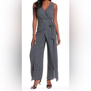 Maggy London Black and White Polka Dot Jumpsuit
